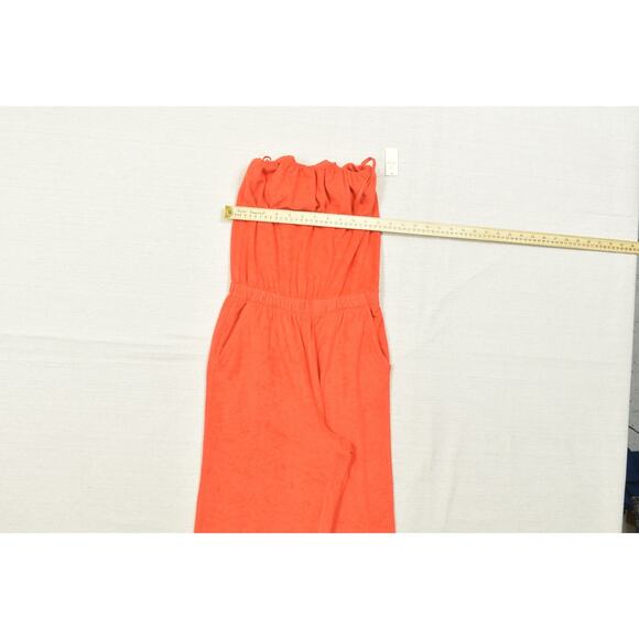 Offline by Aerie Terry Jumpsuit US Size XXS Strapless Wide Leg Orange Cotton NEW - Picture 5 of 8